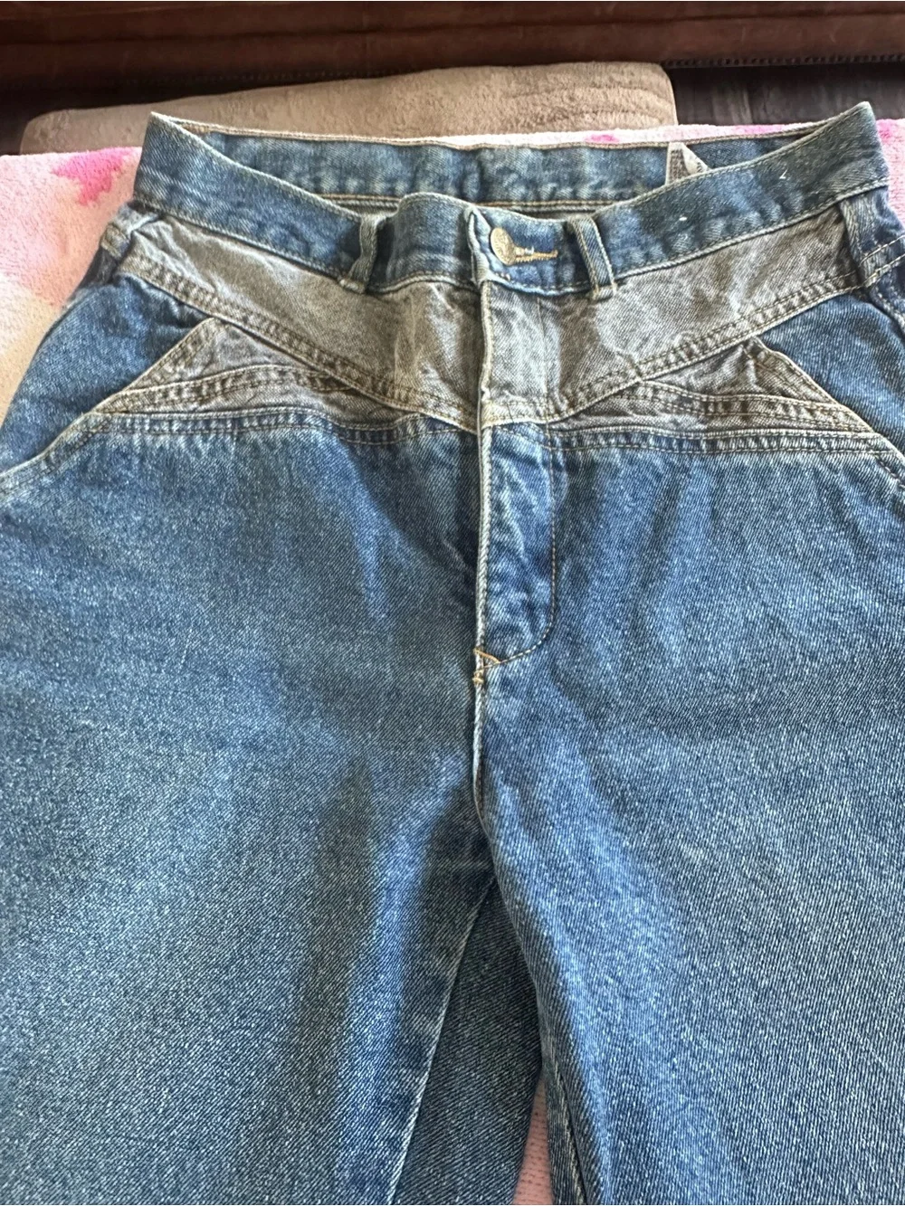 Vintage 80s Jordache Two-Tone High-Rise Blue Jeans